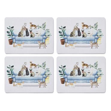 CookSmart Curious Cats Placemats Set Of 4