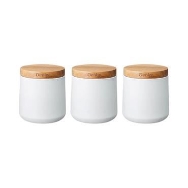 Denby White Storage Canisters Set Of 3
