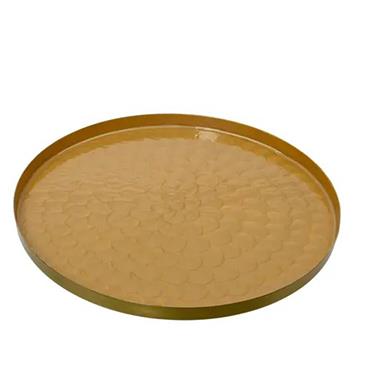 Kaemingk Enamel Finish Gold Decorating Tray Gold D.35cmx2cm