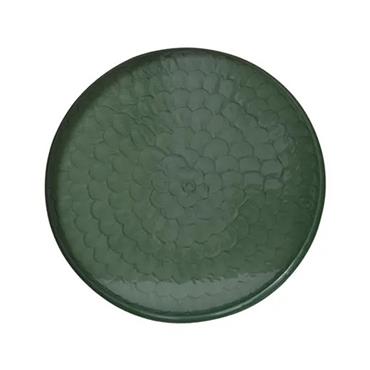 Kaemingk Enamel Green Finish Decorating Tray D.35cmx2cm
