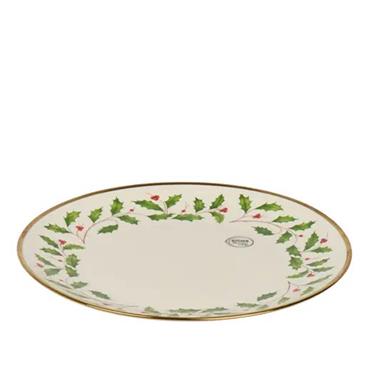 Kaemingk Christmas Dinner Plate Porcelain Green D.27cmx2.7cm