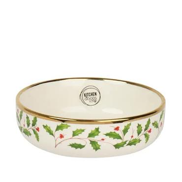 Kaemingk Christmas Bowl Porcelain Green D.16cmx5.8cm