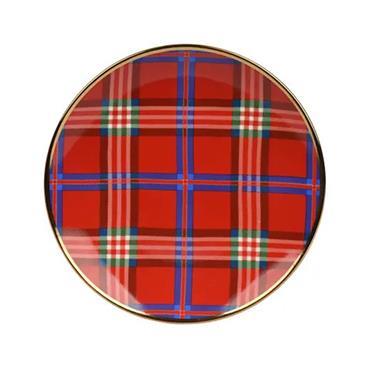 Kaemingk Tartan Dinner Plate Porcelain Red D.27cmx2.7cm