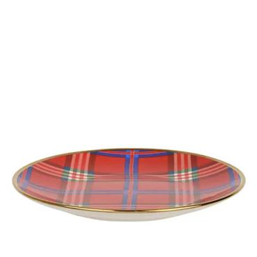 Kaemingk Tartan Dinner Plate Porcelain Red D.27cmx2.7cm