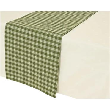 Kaemingk Green Tablerunner Cotton Rectangular 150cmx30cmx0.1cm