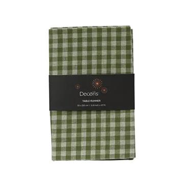Kaemingk Green Tablerunner Cotton Rectangular 150cmx30cmx0.1cm