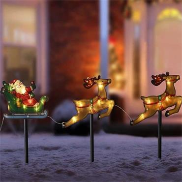 Smart Garden Santa Sleigh Stakes Battery