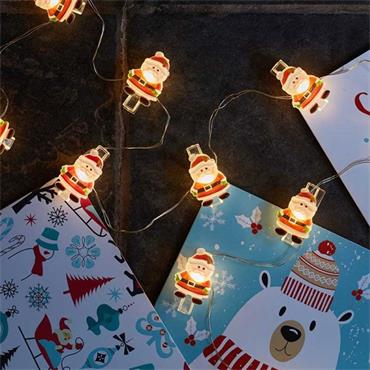 Smart Garden 10 Clipcard Santa String Lights