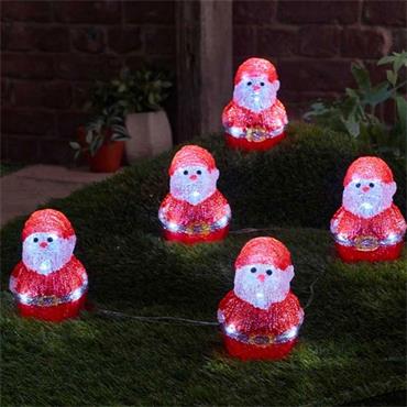 Smart Garden Led Ice Santas Set Of 5