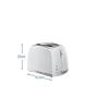RUSSELL HOBBS HONEYCOMB 2 SLICE TOASTER WHITE