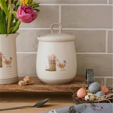 CookSmart Hen House Lane Canister Wellies & Hens