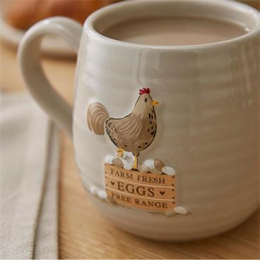 CookSmart Hen House Lane Belly Mug Farm Fresh Eggs