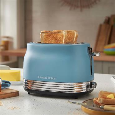 Russell Hobbs Hanley 2 Slice Toaster Retro Blue