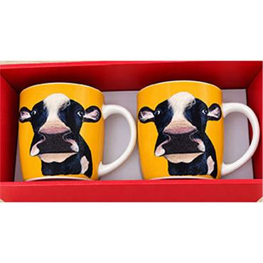 Shannonbridge Pottery 2 Piece Mug Set Farm Cow
