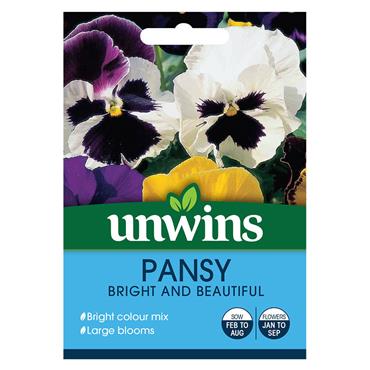 Unwins Pansy Bright And Beautiful  Seeds