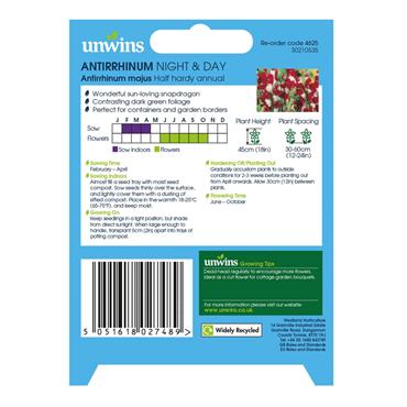 Unwins Antirrhinum Night & Day Seeds