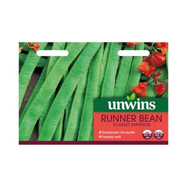 Unwins Runner Bean Scarlet Emperor Seeds