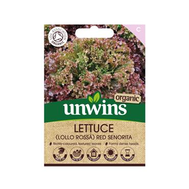 Unwins Rossa Lettuce Red Senorita Organic Seeds