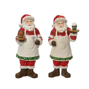 Kaemingk Cooking Santa Standing 2 Assorted Red 5.5cmx7cmx14.5cm
