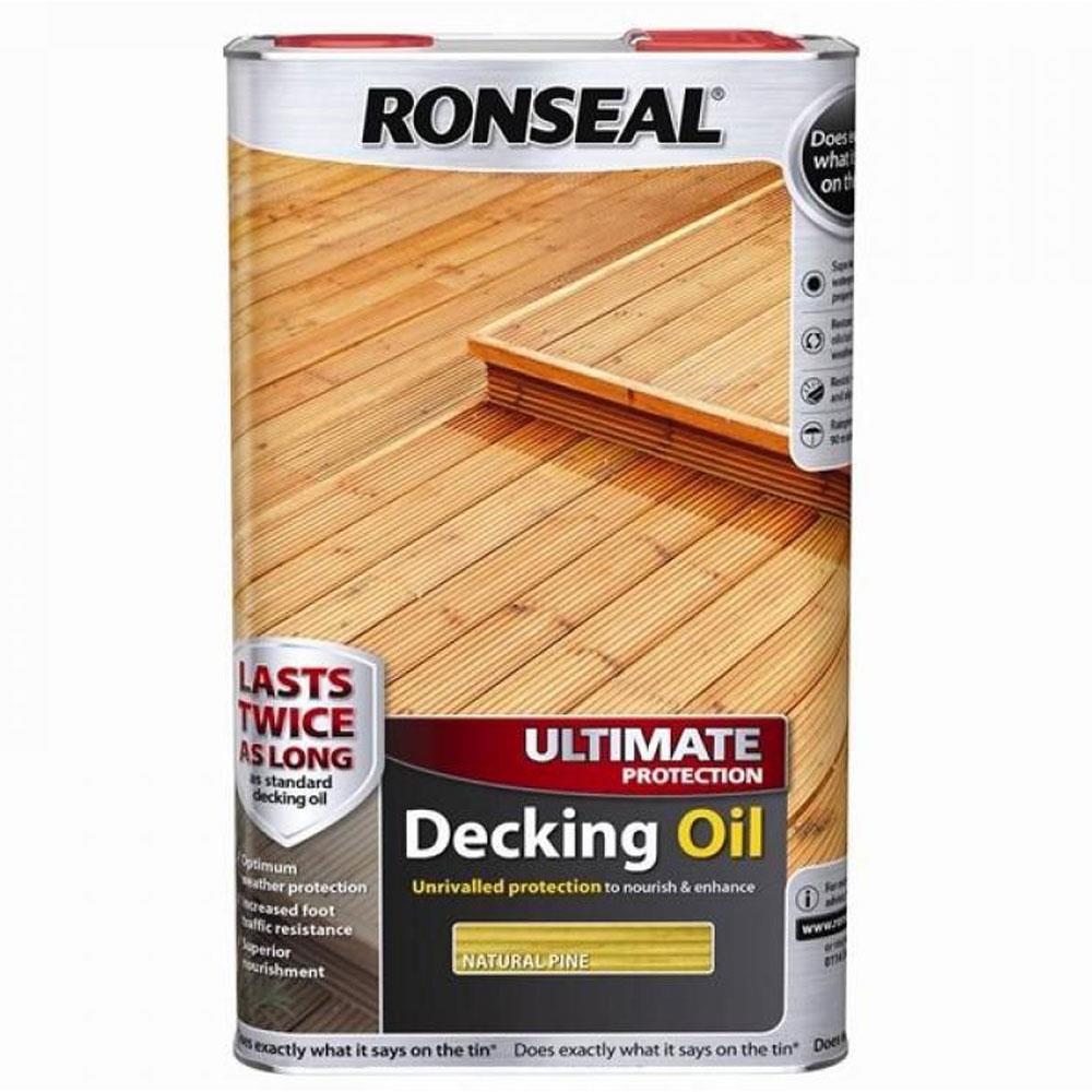 Ronseal Ultimate Protection Decking Oil Natural Pine 5L Stakelums