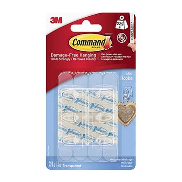 Command Mini Clear Hooks 6pk