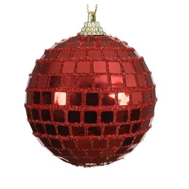 Bauble Disco Ball Red 8cm