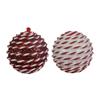 Bauble Foam Stripe Glitter 8cm Assorted