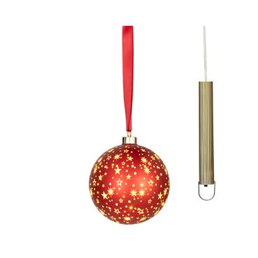 Kaemingk Micro Led Red Bauble Warm White 14cm