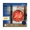 Kaemingk Micro Led Red Bauble Warm White 14cm