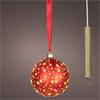 Kaemingk Micro Led Red Bauble Warm White 14cm