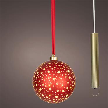 Kaemingk Red Micro Led Ball Warm White Led 19cm