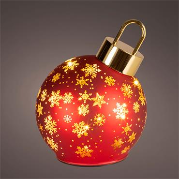 Kaemingk Led Rotating Bauble Red/ White Small 14cmx18cm