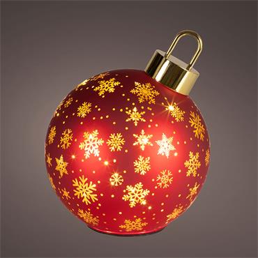 Kaemingk Led Rotating Bauble Red/ White Large 18cmx23cm