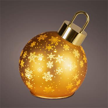 Kaemingk Led Rotating Bauble Gold/warm White Small 14cmx18cm
