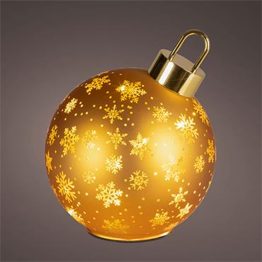 Kaemingk Led Rotating Bauble Gold/warm White Large 18cmx23cm