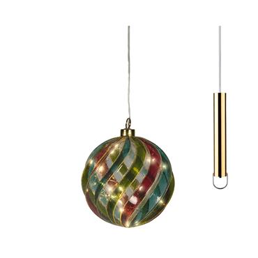 Kaemingk Green And Red Micro Led Ball D.14cm