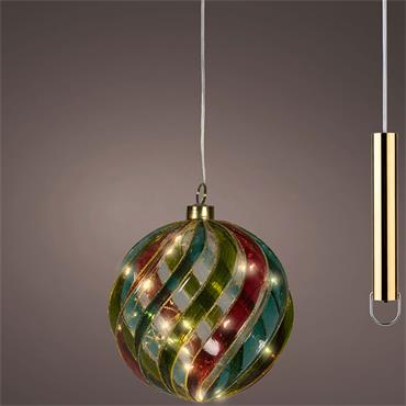 Kaemingk Green And Red Micro Led Ball D.14cm