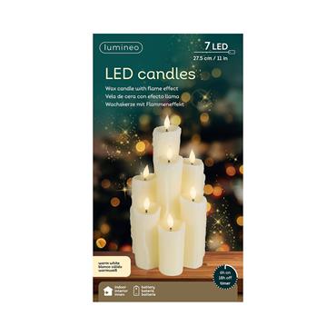 Kaemingk Led Candle Set Wax Fire Flame Effect 15cmx15cmx27.5cm