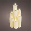 Kaemingk Led Candle Set Wax Fire Flame Effect 15cmx15cmx27.5cm