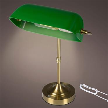 Kaemingk Chargeable Bank Lamp Green/gold 15.5cmx26cmx37cm
