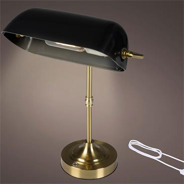 Kaemingk Chargeable Bank Lamp Black/gold 15.5cmx26cmx37cm