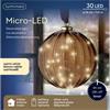 Micro Led Light Ball Decoration Brown Battery Warm White 14cm
