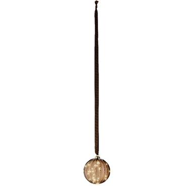 Micro Led Light Ball Decoration Brown Battery Warm White 14cm