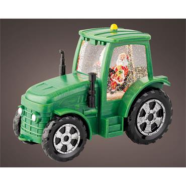Led Tractor Snowglobe Battery Warm White