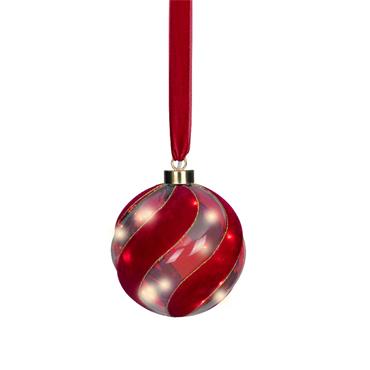Kaemingk Micro Led Red Ball Warm White Leds 14cm