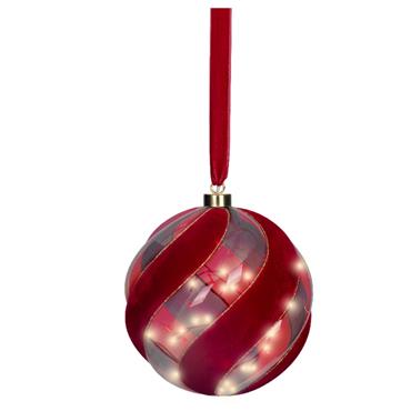 Micro Led Light Ball Decoration Red Battery Warm White 20cm