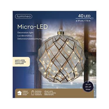 Kaemingk Clear Micro Led Ball D.19cm
