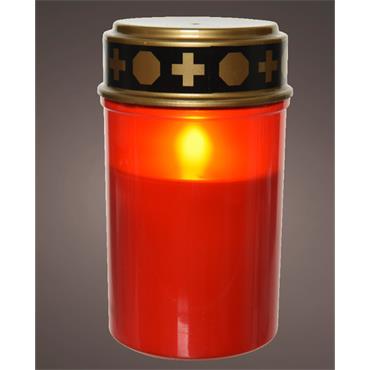 Led Grave Candle Flame Effect Battery Red/flame