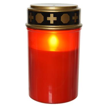 Led Grave Candle Flame Effect Battery Red/flame