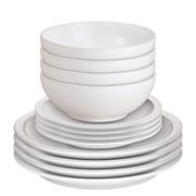 Denby Cotton White 12 Piece Tableware Set